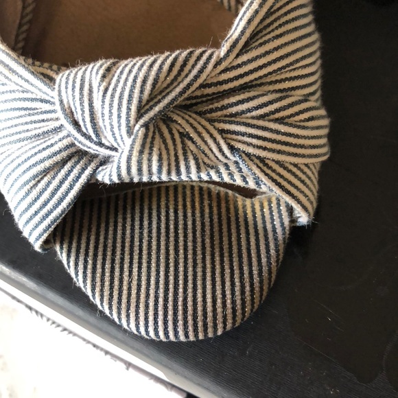 Moda Reflex Navy Blue & White Peep-toe Cork Wedges - Picture 3 of 6